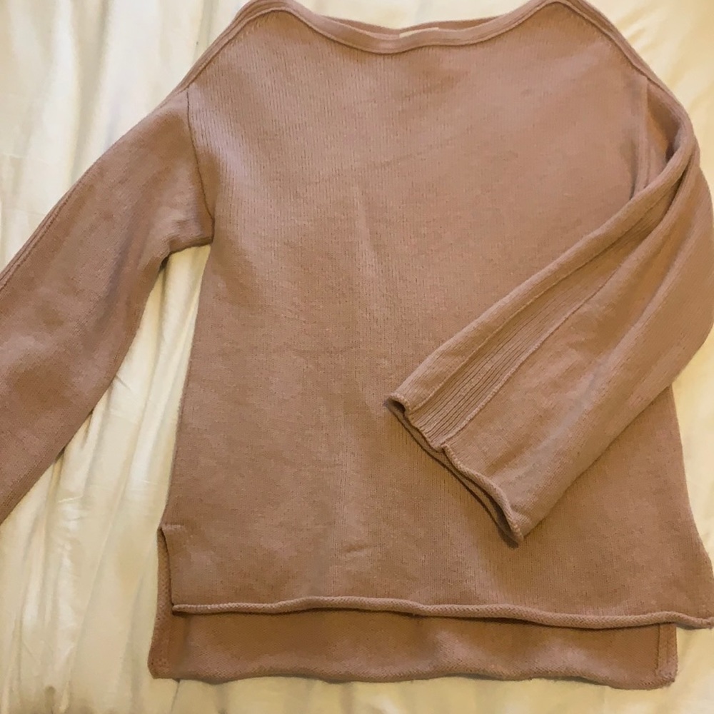 Aritzia Wilfred blush pink merino Wool sweater